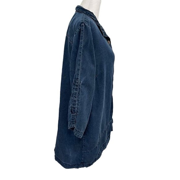 Soft Surroundings Chambray Button Front Top Shirt 3/4 Sleeve Blue size XL Petite - Picture 3 of 7